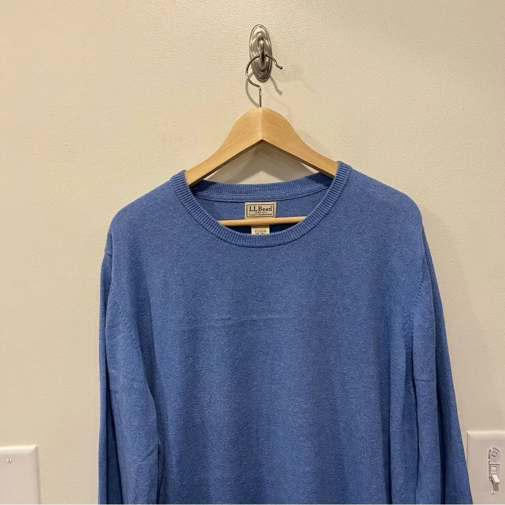 L.L. bean Men's Wicked Soft Cotton/Cashmere Sweater Crewneck XXL tall
